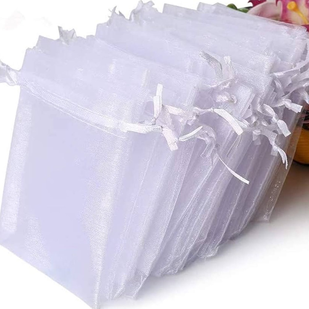 White Organza Jewelry Gift Bags 20 Pack. 4” x 4.72”. Reseller supplies. Bundle.